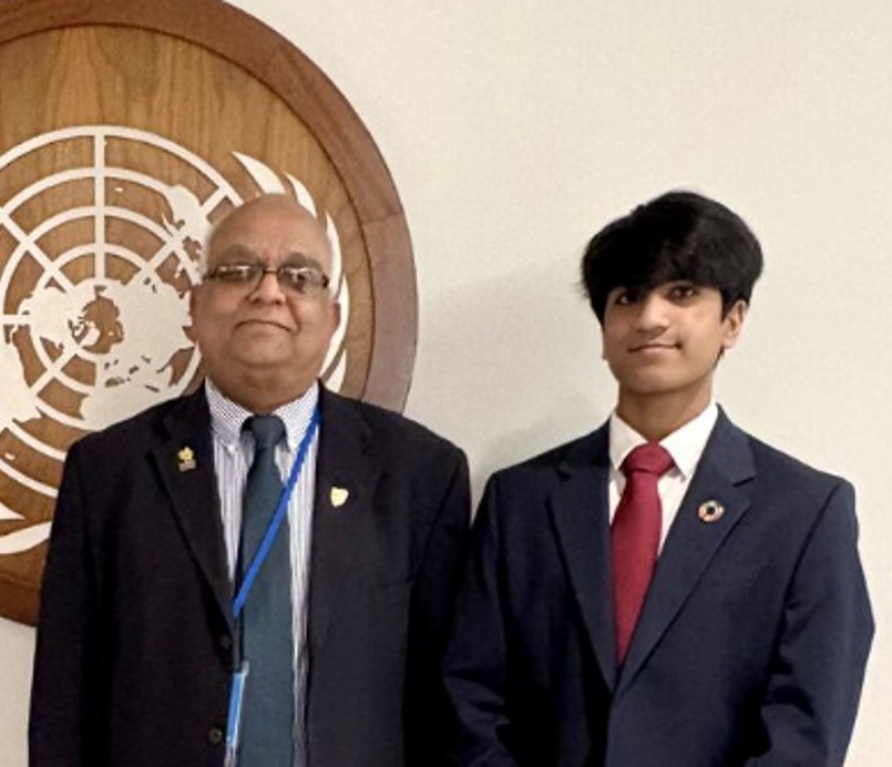 Nikhil with President Elect of the WFEO K.N. Gunalan.
